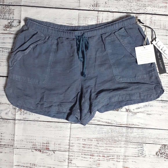 Nicole Miller Pants - Nicole Miller Blue Linen Blend Shorts